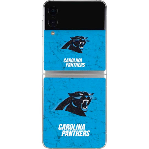 NFL Carolina Panthers Distressed Alternate Galaxy Z Flip4 5G Skin